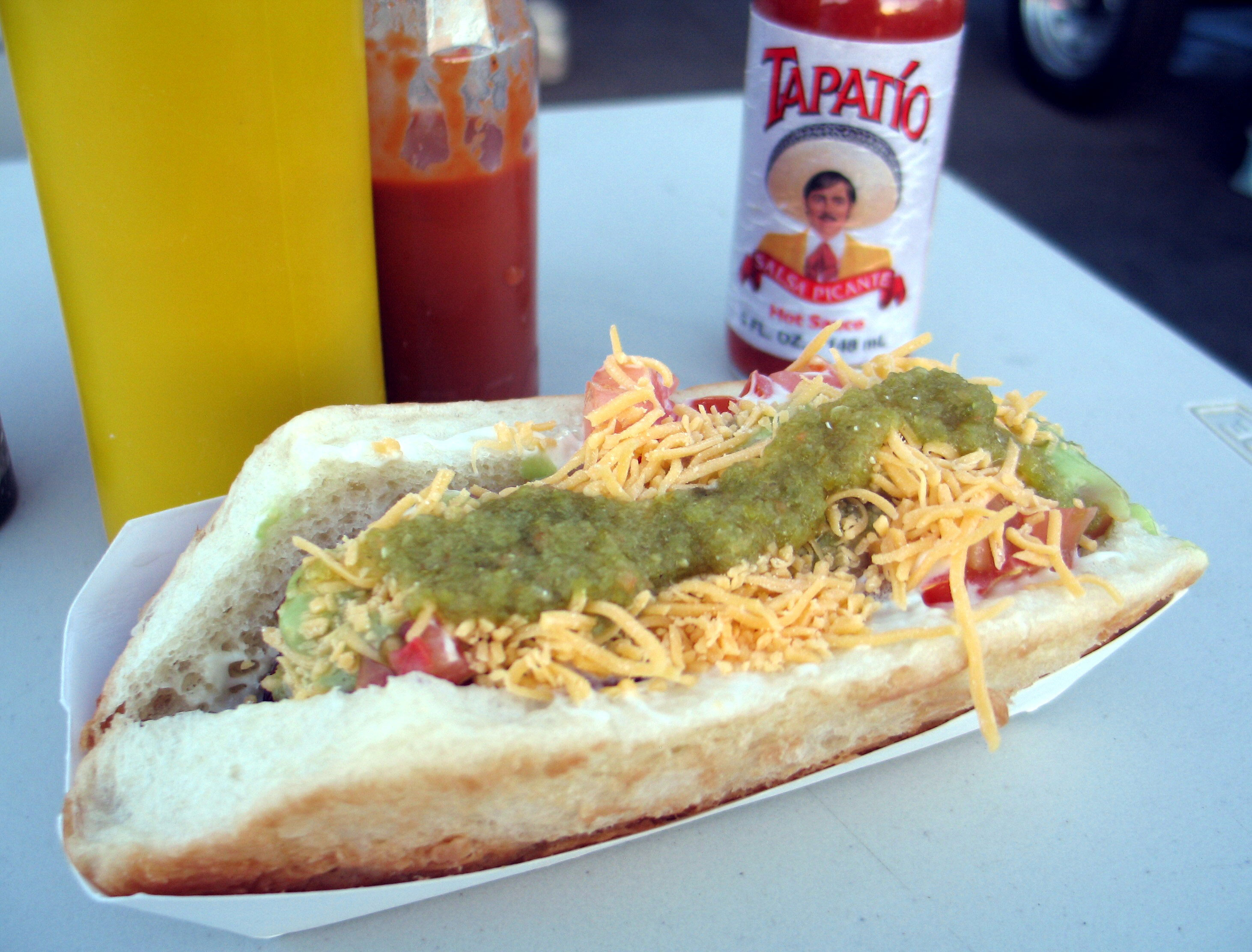 Traditional Brazilian Hot Dog in Closeup and Selective Focus