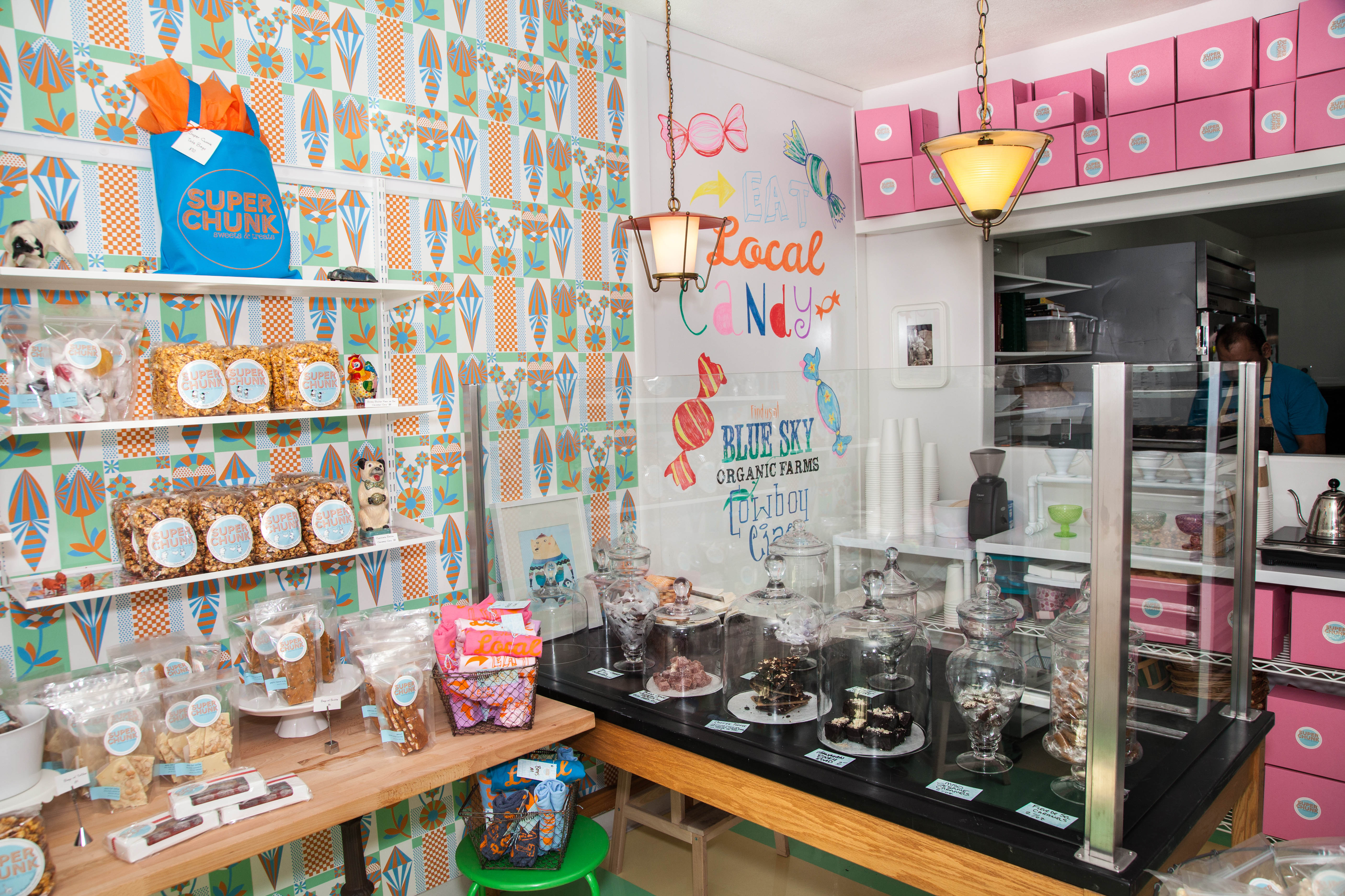 Quirky decor at Super Chunk Sweets