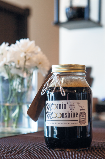cold brewed coffee in a jar, Mornin' Moonshine company
