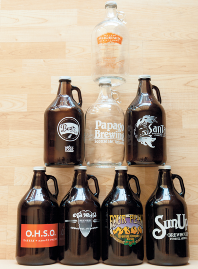 Beer growlers, refillable draft beer containers