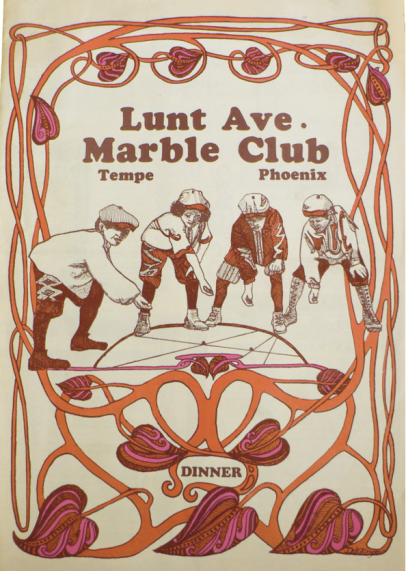 Lunt Avenue Marble Club vintage menu book