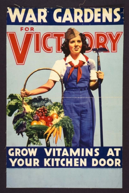 War Gardens for Victory vintage sign