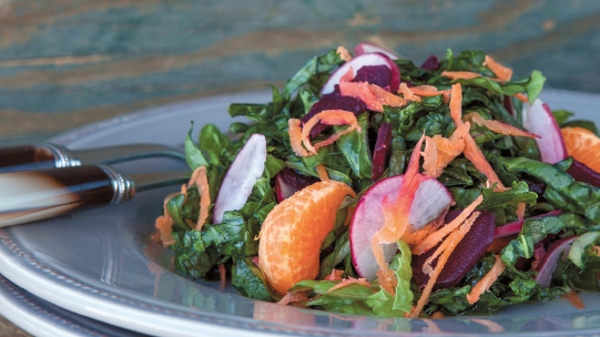 Citrus-Splashed Greens and Roots Salad