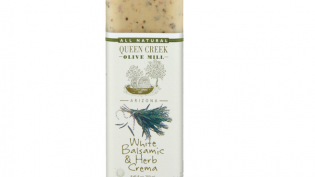 Bottle of Queen Creek Olive Mill White Balsamic and Herb Crema