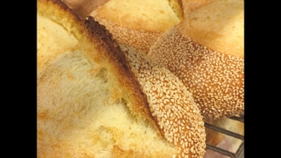 Loaf of semolina bread from Mediterra Bakehouse