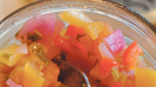 Stone Fruit Salsa in a jar