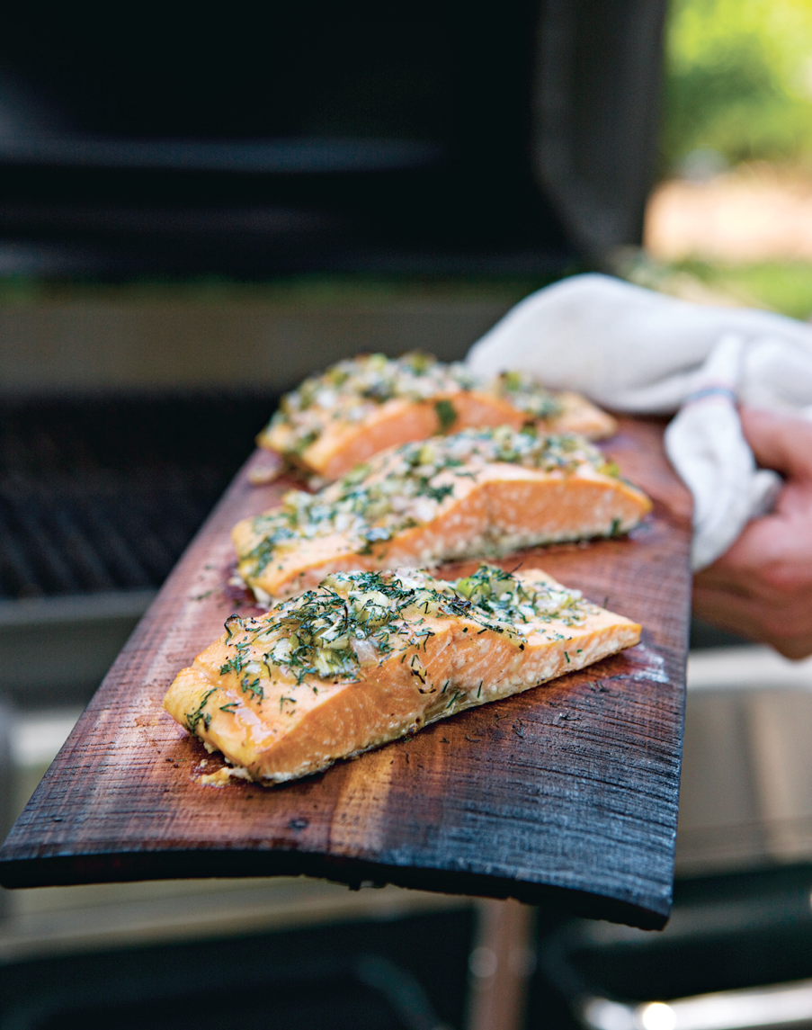Planked Salmon on the grill