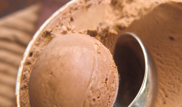 Scooping ice cream