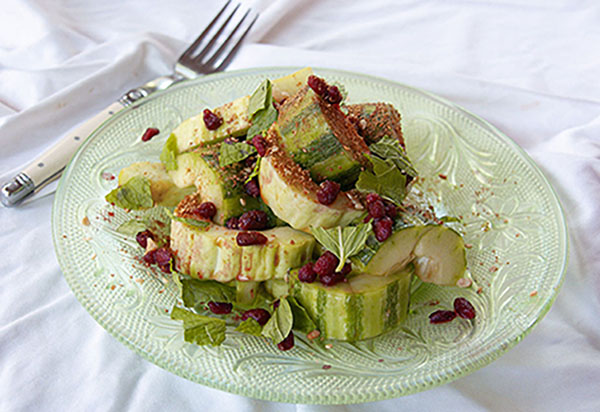 Middle Eastern reinterpretation of the classic Chinese cucumber salad.