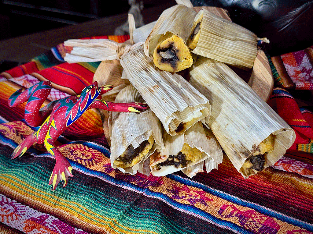 Mesquite Tamales with Sweet Potato Masa